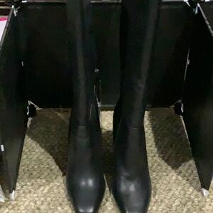 #276 NWT Naturalizer W Sz 9.5WC Black Knee-High  LEATHER Boots W/  4” heel